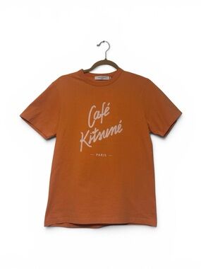 Maison Kitsune Cafe Tee Shirt XXS Orange NWT